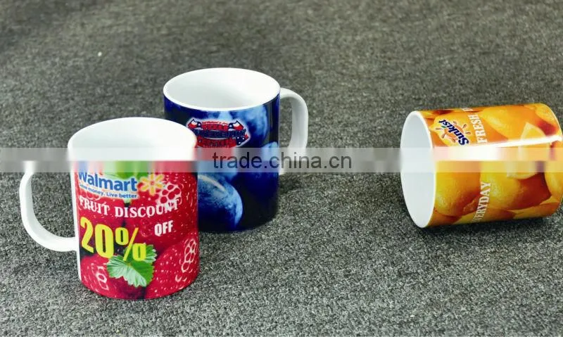 OEM New 11oz sublimation unbreakable white polymer plastic coffee mug