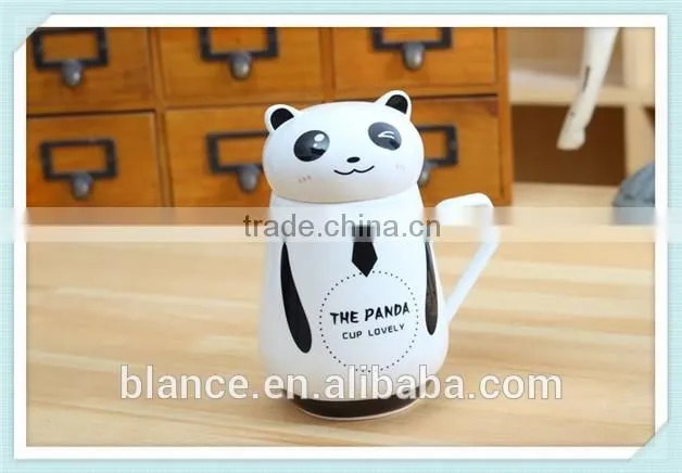 lovley panda mug with panda shape and mug with panda design lid