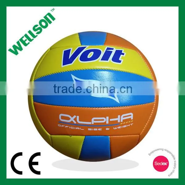 Colorful soft beach playing volleyball