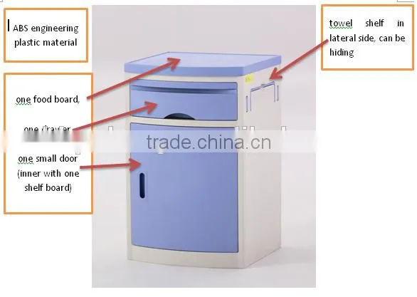 hospital bed side table