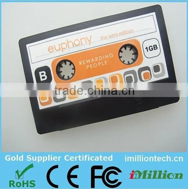 Alibaba China Black color cassette tape usb flash drive/cassette usb flash drive/cassette tape usb