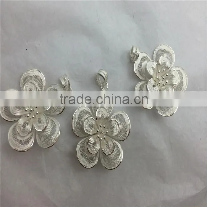 fashion silver flower jewelry 925 silver plating hot sell popular silver jewelry