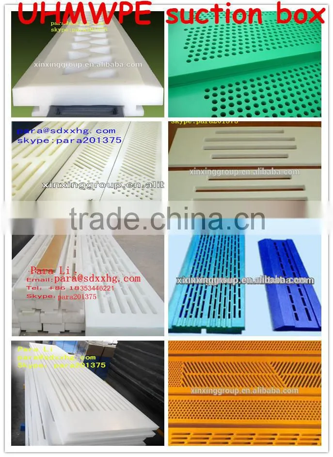 Anti-abrasion uhmwpe suction box cover used on paper machine