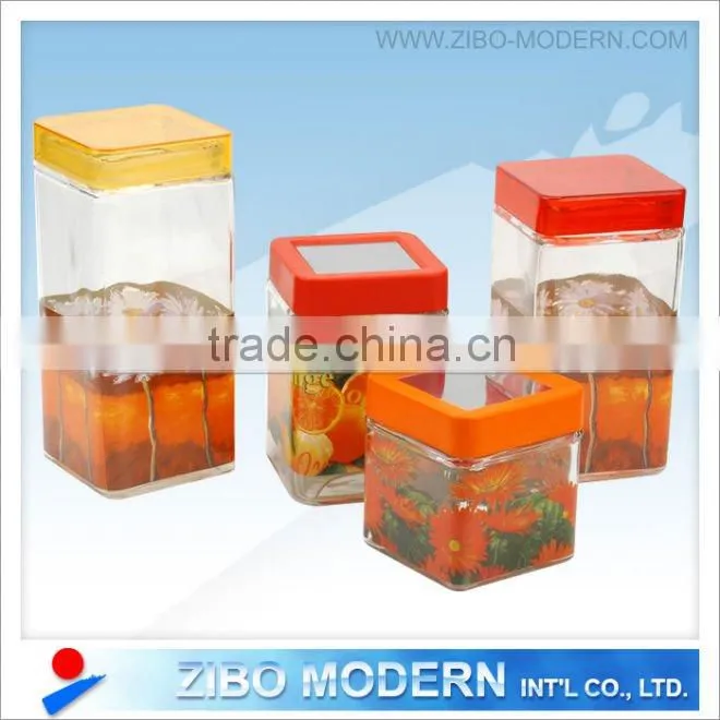 Color glass jar food/Glassware