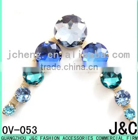 v shaped acrylic stone shoes ornament and uppers for flip-flops