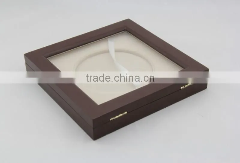 Wooden Gift Boxes For Collector Plates with clear window