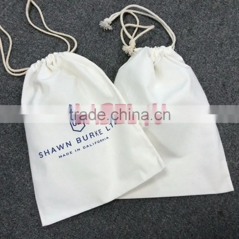 printed fashion cotton bag with ribbon drawstring
