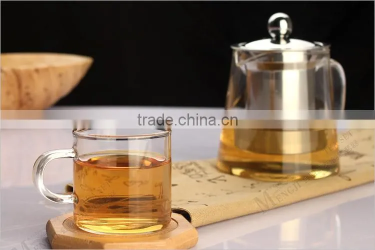 Glass Tea Saucer/Bamboo Saucer Coaster/Bamboo Tea Serving Tray