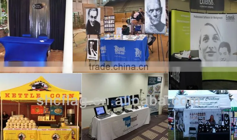 Custom logo printing Lycra/Spandex rectangle tablecloth