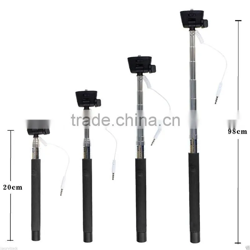 manufacturer price colorful selfie stick with cable for travel Mini Wired handheld monopod cable take pole selfie stick Z07-5S