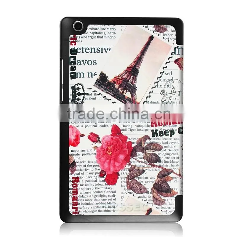 Unbreakable protective colorful old newspaper pattern case tablet case for Lenovo Tab 2 A8-50F hard pu leather stand cover