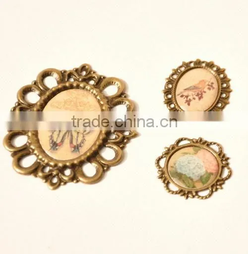 vintage metal frame sticker, epoxy sticker, 3D scrapbook sticker