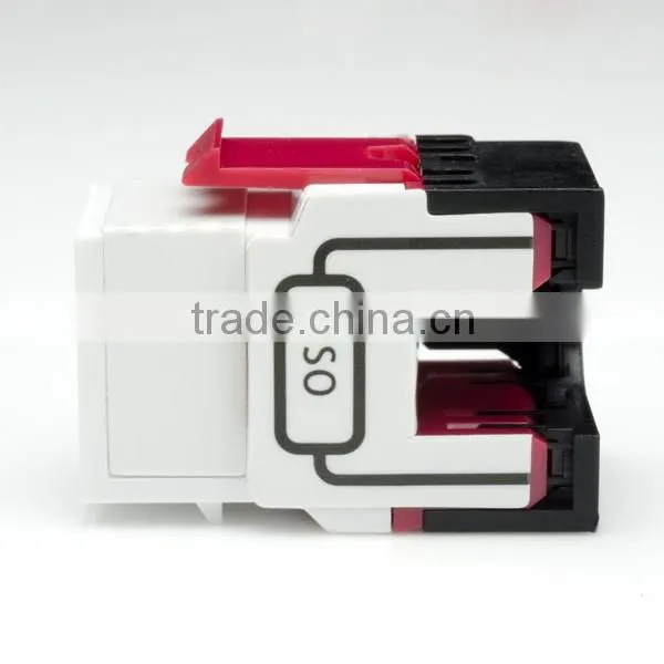 Network Solution ISO RJ45 8P8C UTP 180Degree Cat 6A Keystone Jack