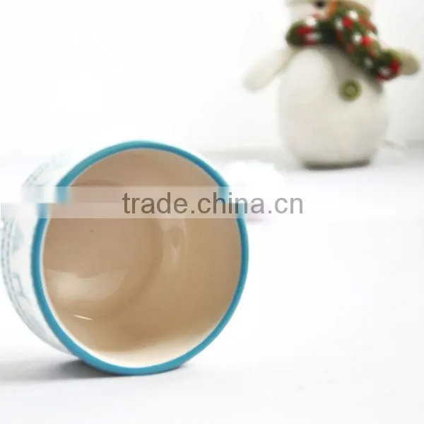 Blue Christmas Deer ceramic pudding cup (IDX-311)