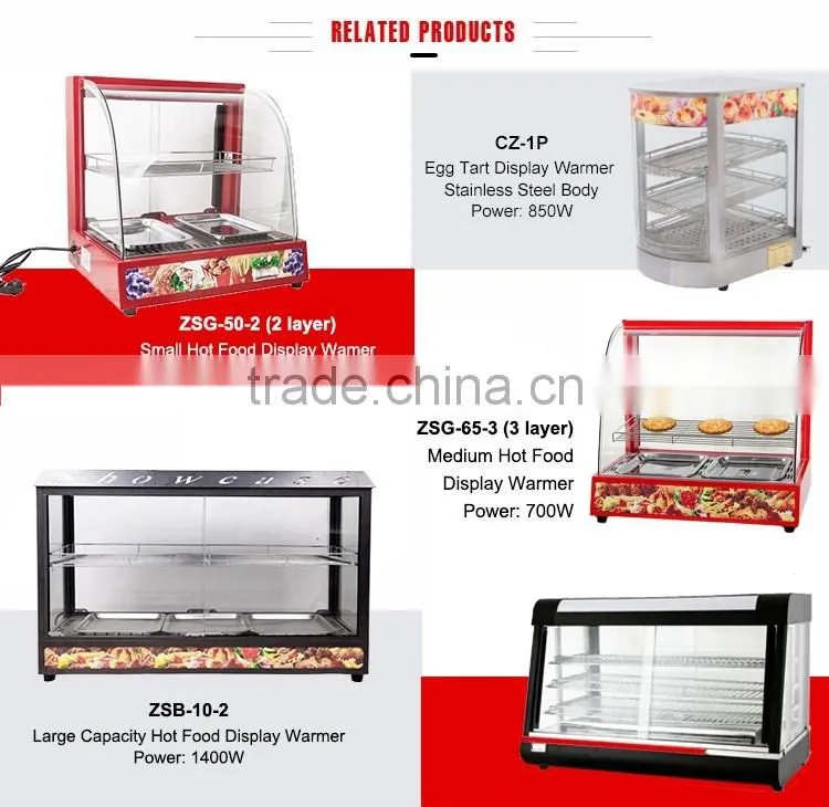 Electric Counter Top Glass Food Warmer Display Showcase Fast Food Resturant Equipment