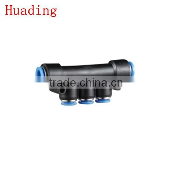 male thread plastic tube fitting, reducer triple branch union ,compact one -touch tube fitting , push in tube fitting