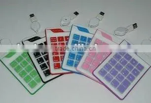 19 Keys USB flexible waterproof silicone numberic keyboard