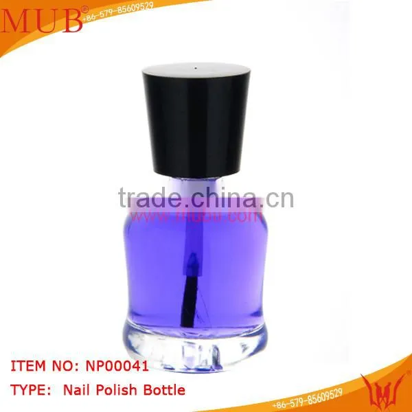pe nail polish bottle with plastic cap and brush
