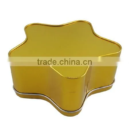 4 color printing factory star shaped gift tin boxes