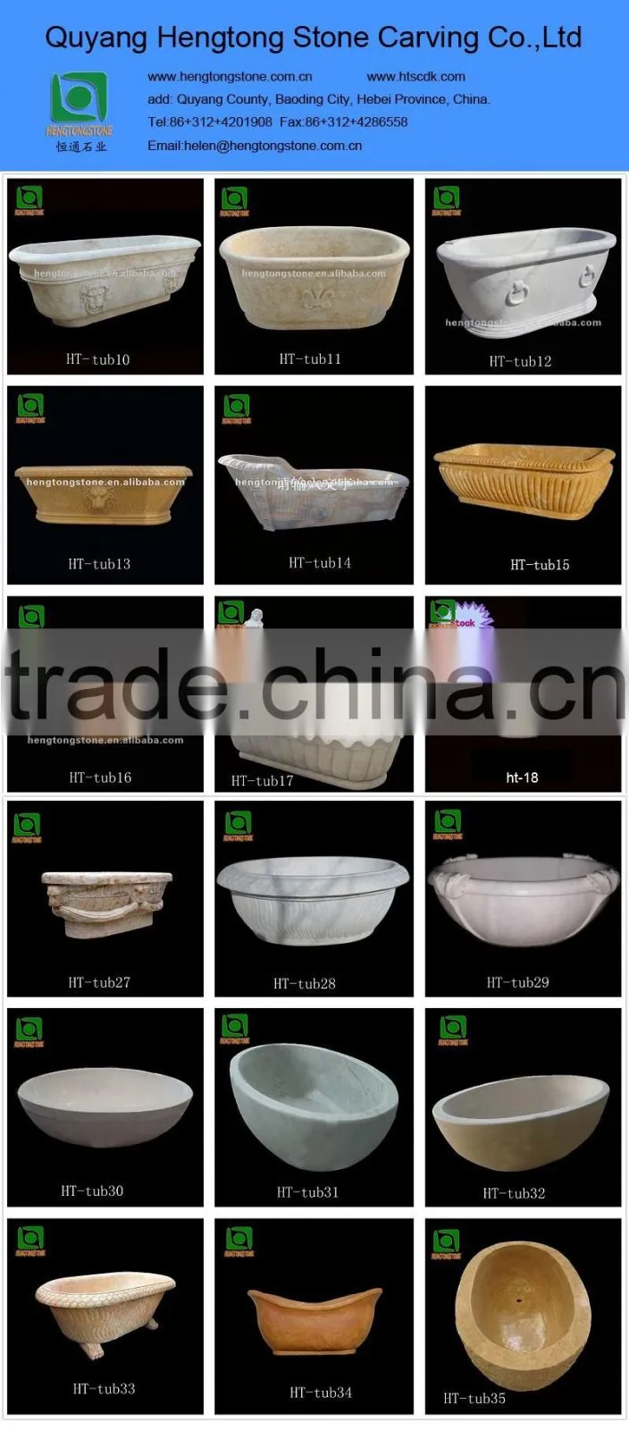 Factory Wholesale Solid Marble Bathtub