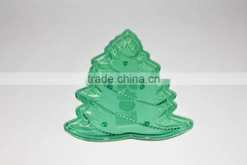 Christmas Tree Shaped plastic PS Serving Tray