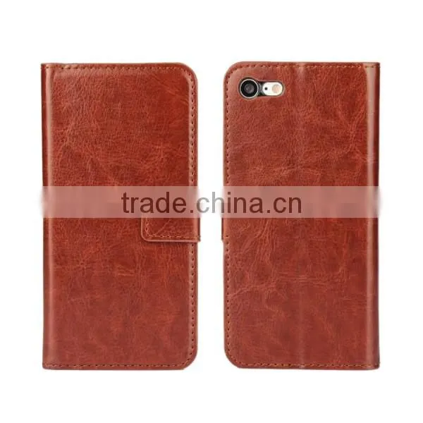 Mobile phone leather case for iphone,wallet PU Leather Case Cover with Card Slot Photo Frame For iPhone 7