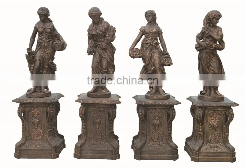Anitique garden cast iron little girl statue