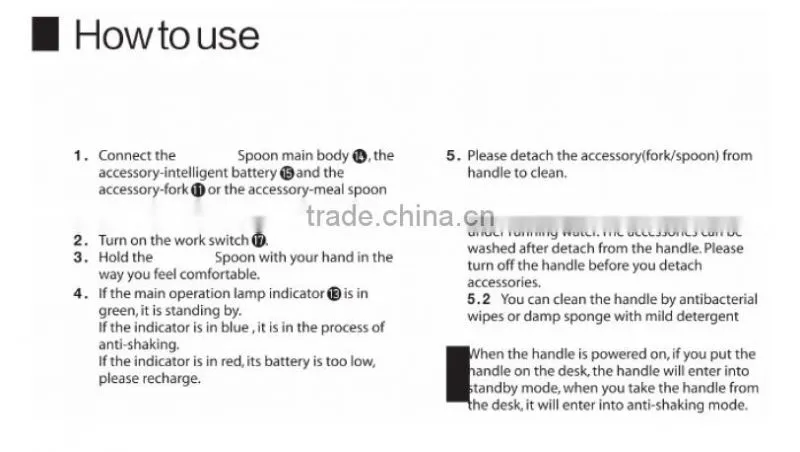 GYENNO Intelligent Control Modules Anti-Tremble Gyroscopic Spoon and Fork Set For Parkinson patients