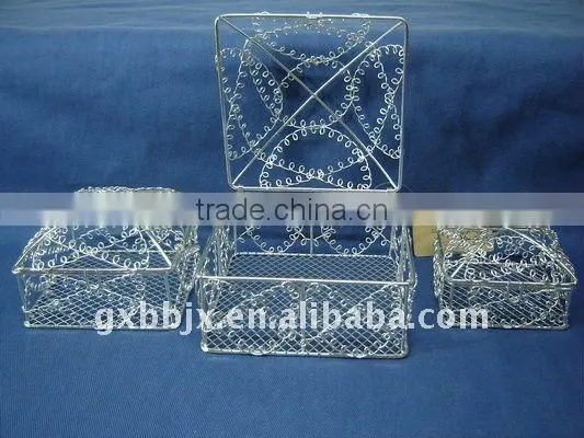 Rectangle/Square/Egg shaped silver wire gift box