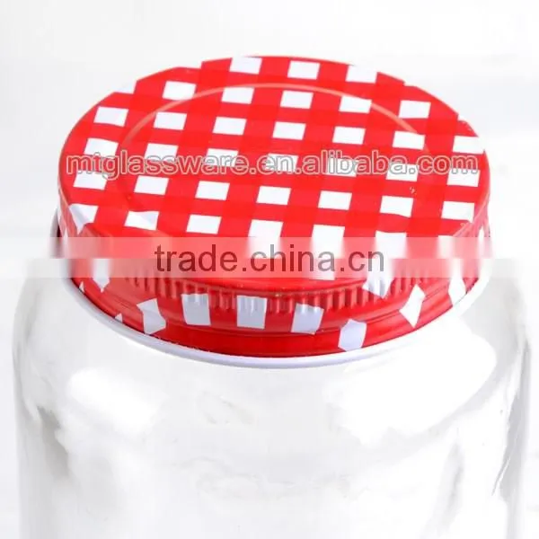 cheap 600ml empty bottle jar mason jar glass candy jar with color lid