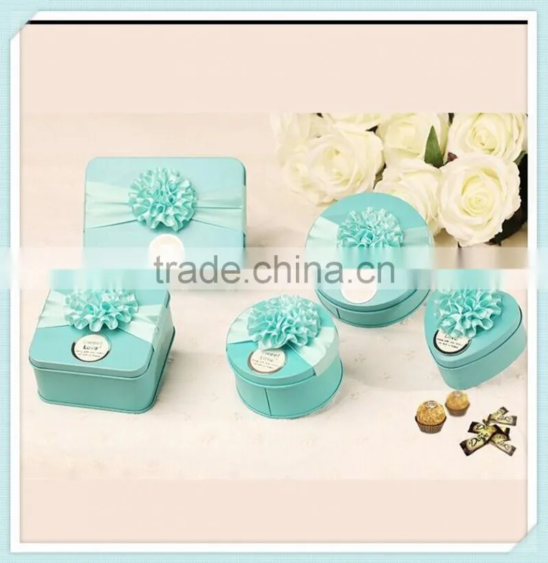 Jewelry Earrings Iron Metal Trinket Tin Tea Small Coin Box Cases Storage Square