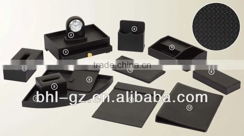 Hotel leather product,leather desk set series for hotel guest room,PW-100