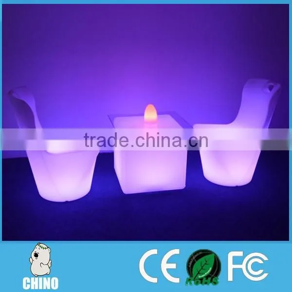 Smaill LED Dining Chair with Table Restaurant chair table