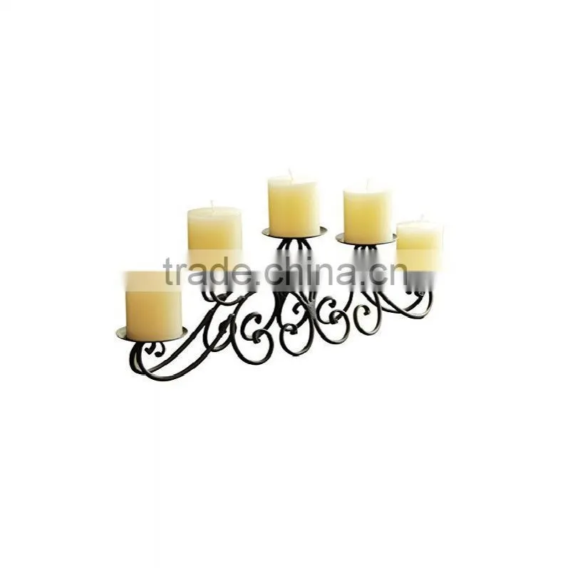 Iron Pyramid Layout Scroll Design 5 Pillar Candle Holder