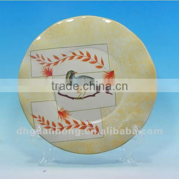 USA round colorful ceramic plate for dessert porcelain plate