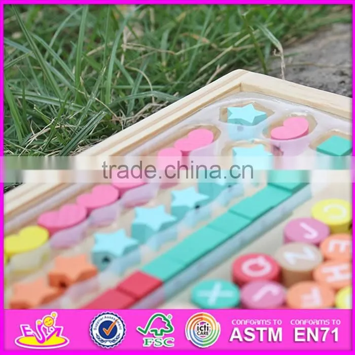 2016 new design funny wooden threading beads for toddlers W11E062
