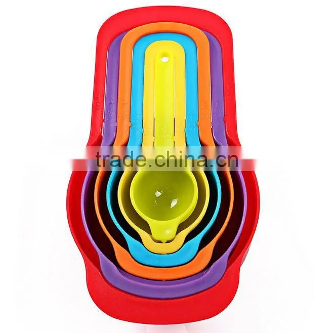 2017 GOOD QUALITY RAINBOW 10PCS MEASURING CUP MEASURING SPOONS