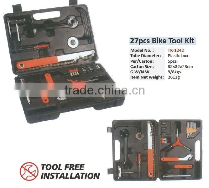27pcs multi function bike repair tool kit,bike accessories for tire repair