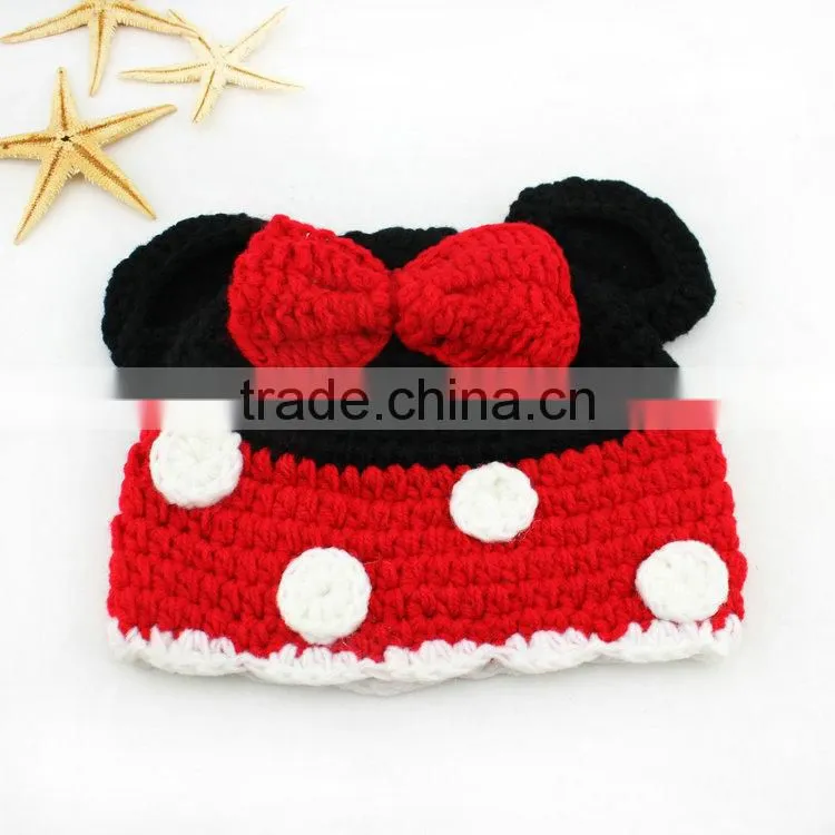 2015 baby flower hat Winter Crochet Hats handmade knitted hat/flower crochet baby patterns