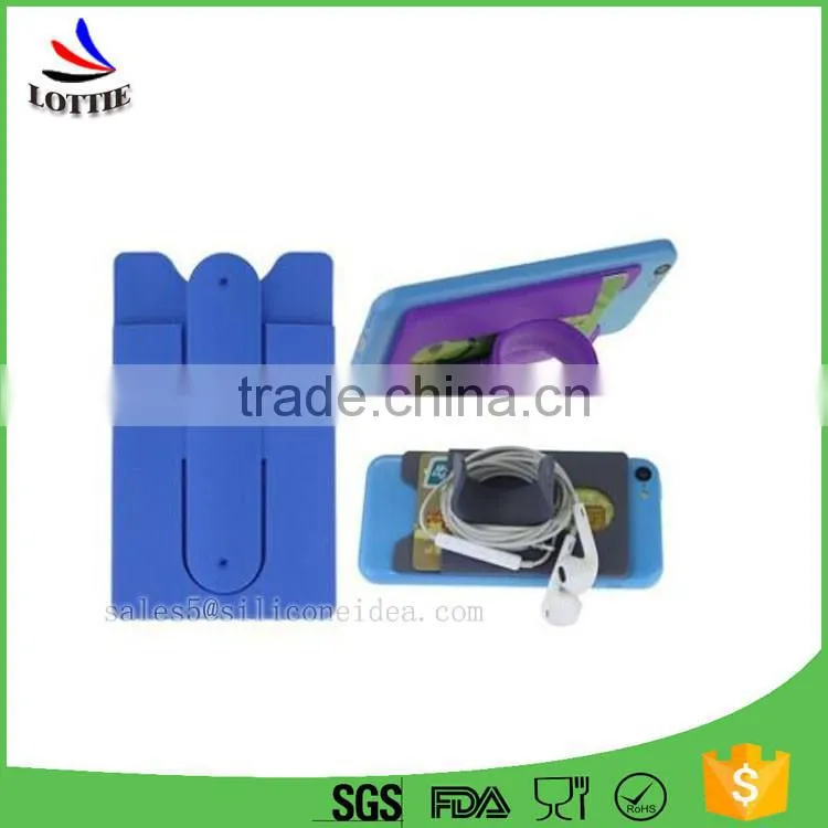 High quality Custom Logo Promotional Silicon Card Holder for Phone