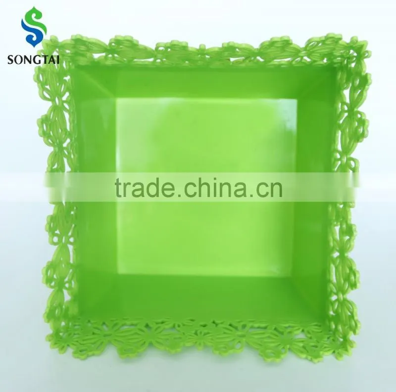 2016 new style plastic pp square fruit basket with sunflower