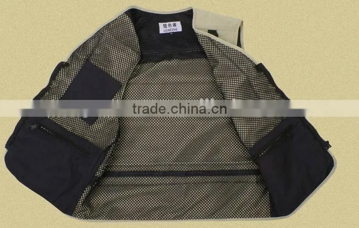 men's plus size fishing jacket vest and outdoor casual multi-pocket waistcoat men Hot sale