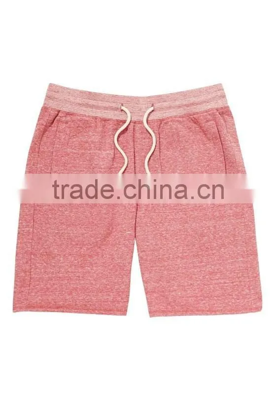 Fashion slub yarn jersey short elastic waist shorts for men