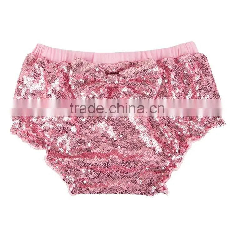 Adorable baby diaper, double sequin baby bloomers, wholesale baby ruffle bloomers