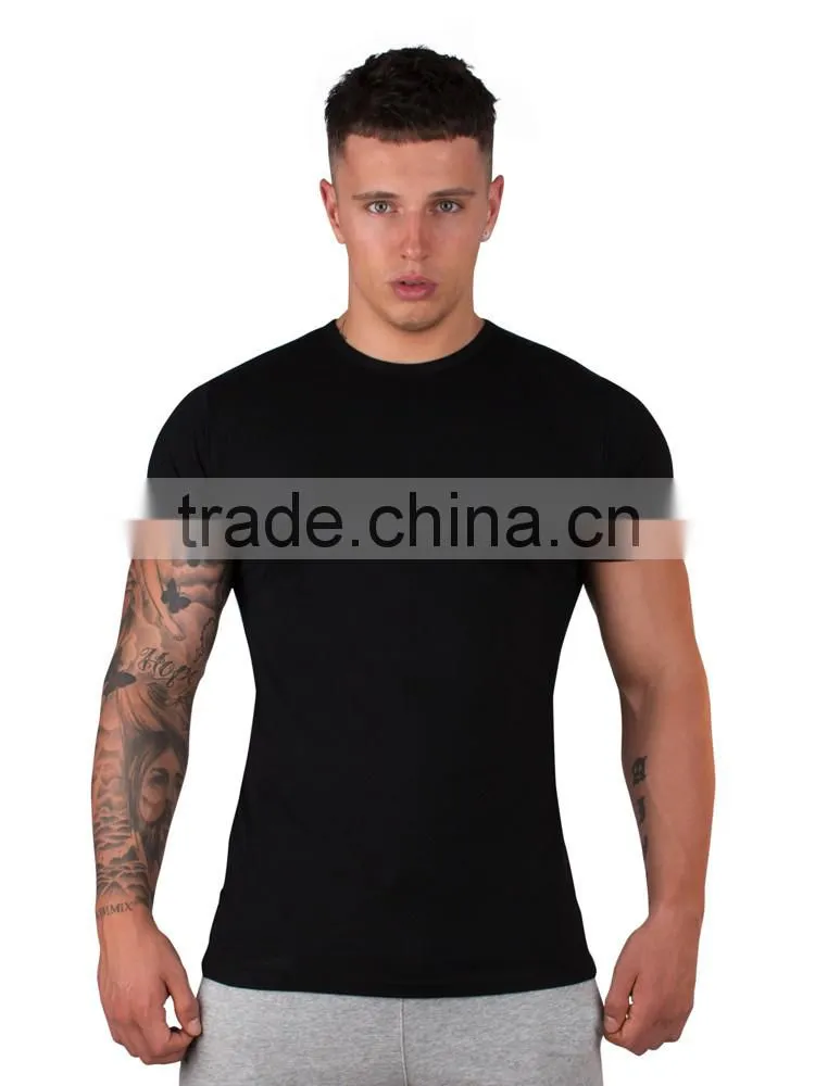 95cotton 5spandex muscle mens tight fit t shirt