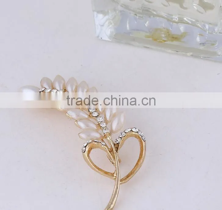 F20049N grape pearl rhinestone brooch for wedding