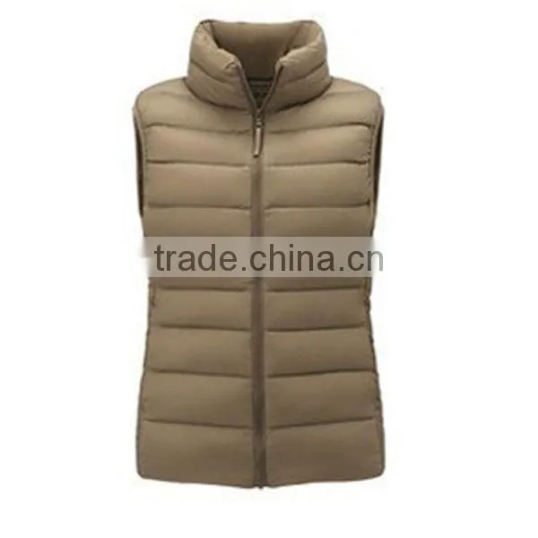 2015 New Design Woman Sleeveless Down With Stand-up Collar vest