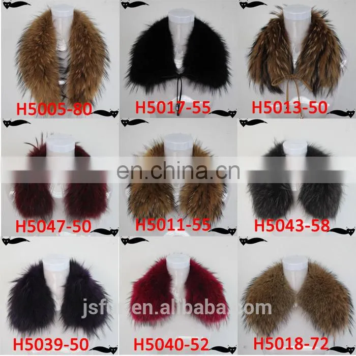 Real Raccoon Fur Collar Women`s Neck Warmers Fur Scarf Shawl