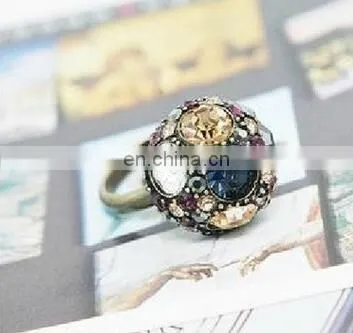 godbead Mushroom Head Ring Fashion Plated Genuine Austrian Crystal Party Club Rings Jewelry