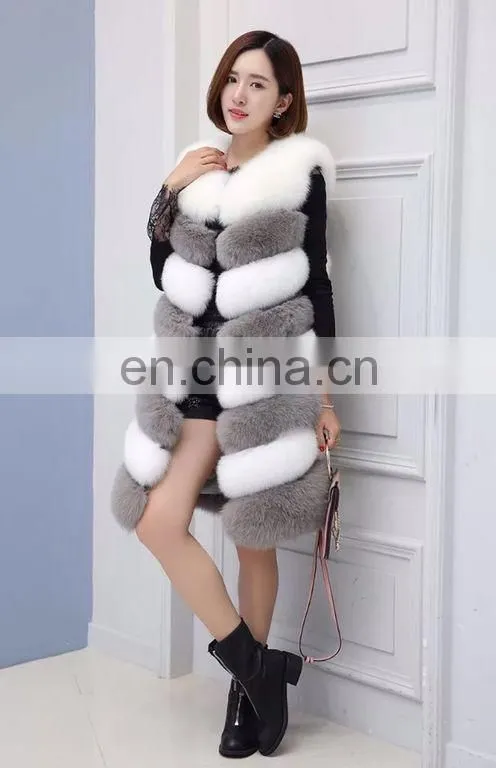 2015 Top Grade 100% Real Fox Fur Vest Natural Fur Vests Fox Fur Waistcoat